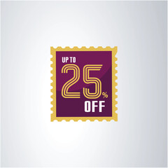 Sale Upto 50 Percent, 25 Percent OFF label Sticker Design Templates, Retail Fashion, Textiles, ad elements, Shop Now