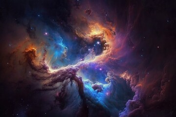 vibrant and starry galaxy in outer space. Generative AI