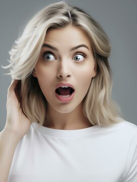 surprised woman with open mouth (image generated by artificial intelligence)