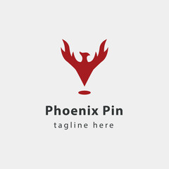 simple phoenix pin logo design