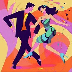 
man and woman are dancing