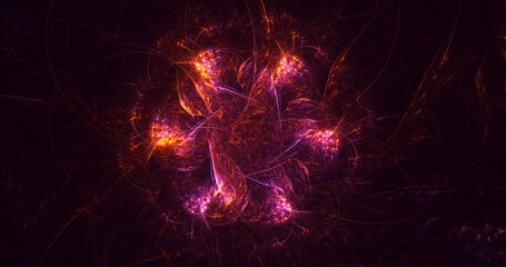 3D rendering abstract technology fractal background