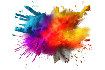 Fototapeta na wymiar Colorful Rainbow Holi Paint Splash: A Vibrant and Festive Image Celebrating Color and Joy transparent background