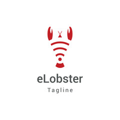network wireless lobster logo design
