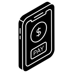 Mobile payment icon, editable vector