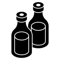 Modern design icon of wine bottles