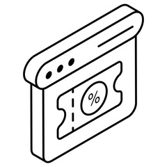 Premium download icon of discount card 