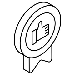 Feedback badge icon, editable vector