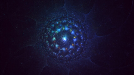 3D rendering abstract circle light background