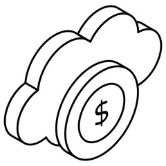 An icon design of cloud money 