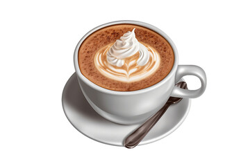 A Cup of Comfort: Download High-Quality PNG Image of Hot Cappuccino Coffee Cup on Transparent Background