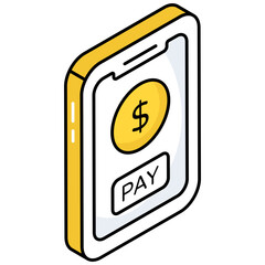 FeedMobile payment icon, editable vectorback flat icon, editable vector