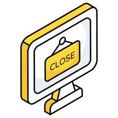       A trendy vector design of close board