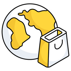 Editable design icon of global shopping 