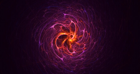 3D rendering abstract multicolor technology fractal light background