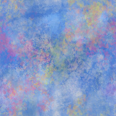 Watercolor hand painted blur layered seamless pattern Colorful transparent clouds on blue sky