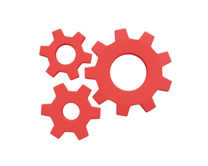 3D Realistic Gear icon. Process, progress business, Teamwork concept. 3D rendering.