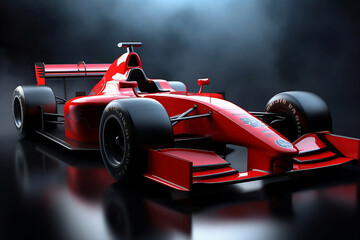 Naklejka premium Formula One racing car in the dark background. Generative AI.