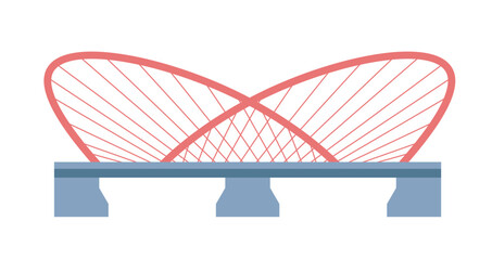 Modern bridge construction with metal design