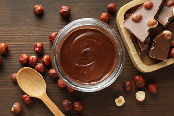 Tasty and delicious sweet food concept - chocolate paste