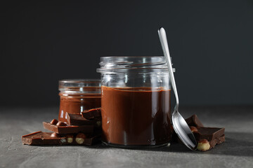 Tasty and delicious sweet food concept - chocolate paste