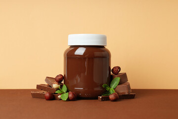 Tasty and delicious sweet food concept - chocolate paste