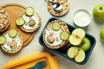 Lunch box with food, lunch box with food for child for school