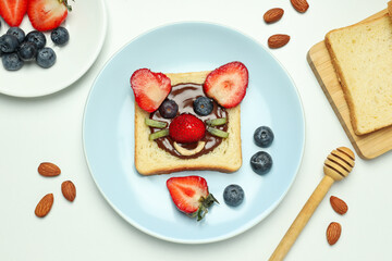 Tasty breakfast or lunch for kid - toast, food that the child can take with him