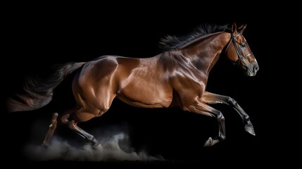 Fototapeta na wymiar Majestic Racehorse in Full Stride