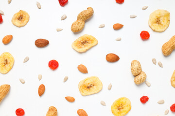 Tasty food concept - delicious dried fruits, tasty dried food