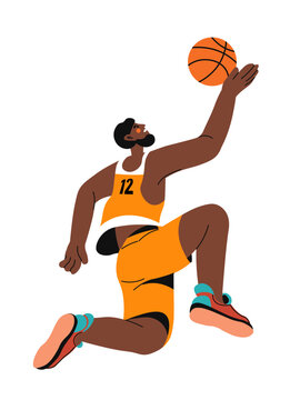 Sports Hobby, Basketball Player Throwing Ball