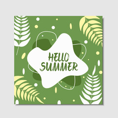 hello summer sale social media post template