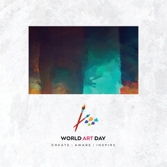 World Art Day, April 15, Social Media Design Vector Templates, Art, Brush Stokes, Creative, Inspire 