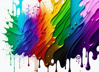 Fototapeta premium graffiti background dripping paint, spray paint, many colors watercolor vector pattern, colorful texture concept generative ai