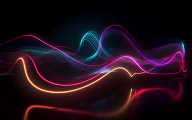abstract background with glowing wavy lines