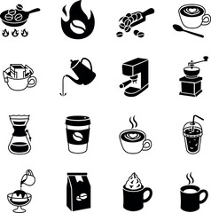 coffee icons set