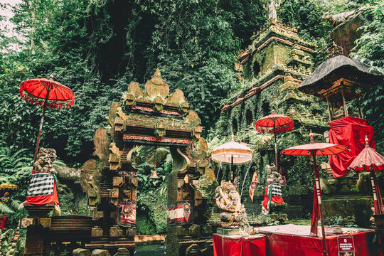 Pura Taman Pecampuhan Sala or the temple of Pacampuhan sala di bangli in Ubud, Bali, Indonesia