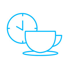 Coffee Office and Business Icons with blue outline style. coffee, drink, mug, cup, hot, espresso, beverage. Vector Illustration