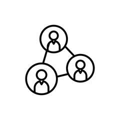 Networking Office and Business Icons with black outline style. network, communication, symbol, connection, business, media, social. Vector Illustration