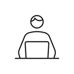 Office worker Office and Business Icons with black outline style. business, office, worker, person, people, work, businessman. Vector Illustration