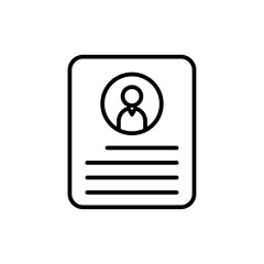 Resume Office and Business Icons with black outline style. business, resume, set, work, job, symbol, line. Vector Illustration