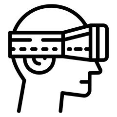 Virtual reality icon line style.