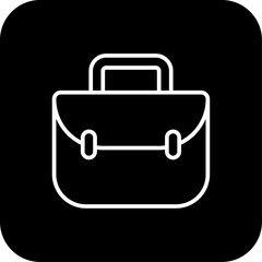 Briefcase Office and Business Icons with black outline style. briefcase, business, sign, office, design, symbol, portfolio. Vector Illustration