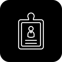ID card office and business Icons with black filed outline style. identity, id, business, card, name, office, badge. Vector Illustration