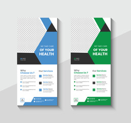 Obraz premium Medical healthcare dl flyer rack card design template