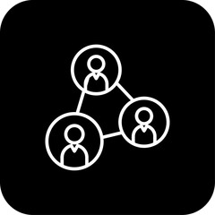 Networking Office and Business Icons with black filed outline style. network, communication, symbol, connection, business, media, social. Vector Illustration