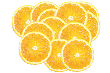some orange slices on a transparent surface	