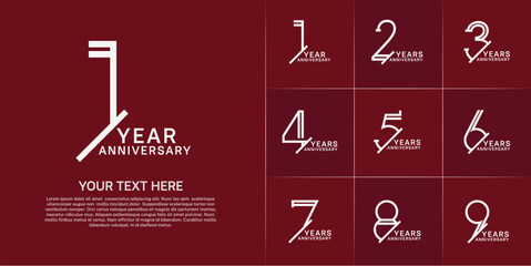 set of anniversary logotype white color for special celebration event