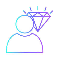 Bright idea office and business icons with purple blue outline style. light, creative, bright, idea, power, bulb, lightbulb. Vector Illustration