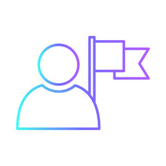 Success office and business icons with purple blue outline style. sign, line, set, achievement, outline, design, goal. Vector Illustration